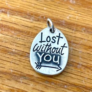 Retired James Avery “lost without you charm” never worn sterling charm